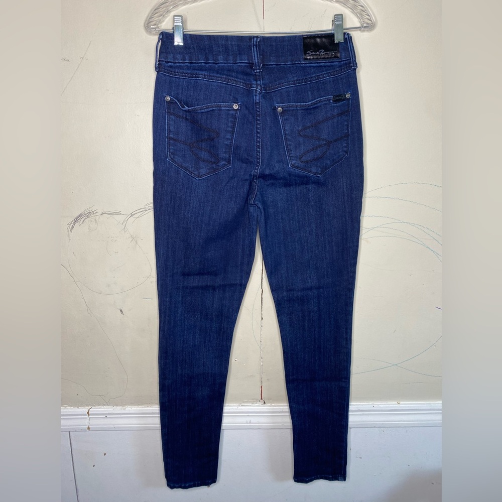 Seven7 Dark Blue Women's Skinny Jeans - Picture 2 of 4